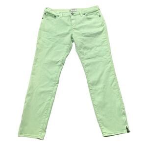 Free People Millennium Ankle Zip Skinny Pants Jeans Mint Green Pistachio 30
